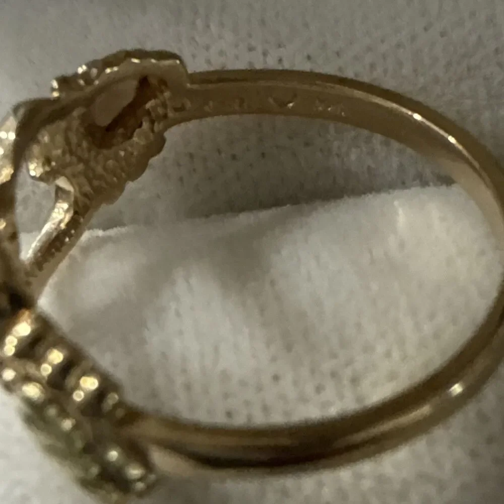 VTG NOS 10k Black Hills Gold Ring Sz 7 Heart & Leaf Design Pink/Green/Yellow 1.9